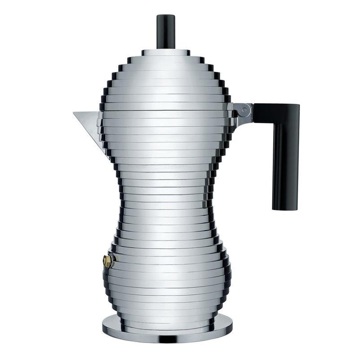 Michele De Lucchi Pulcina Espresso Coffee Maker Drip Coffee Makers Alessi Aluminium / Black Large: 8 in width