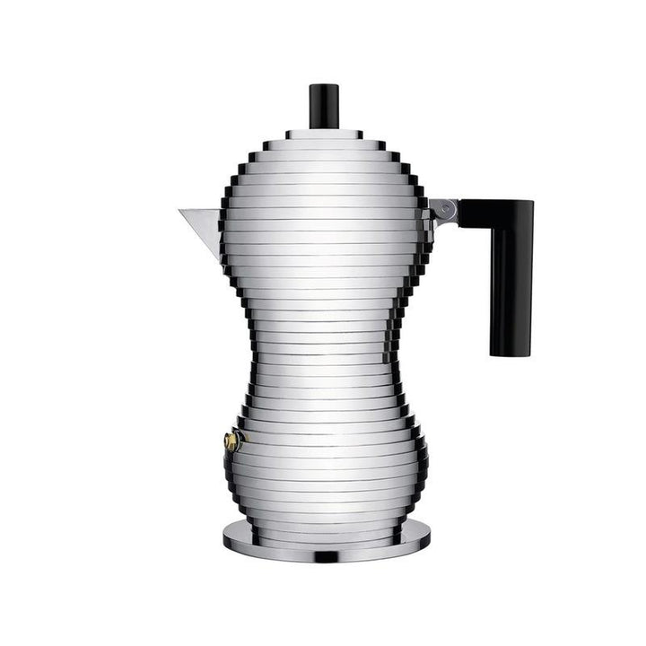 Michele De Lucchi Pulcina Espresso Coffee Maker Drip Coffee Makers Alessi Aluminium / Black Medium: 6 in width