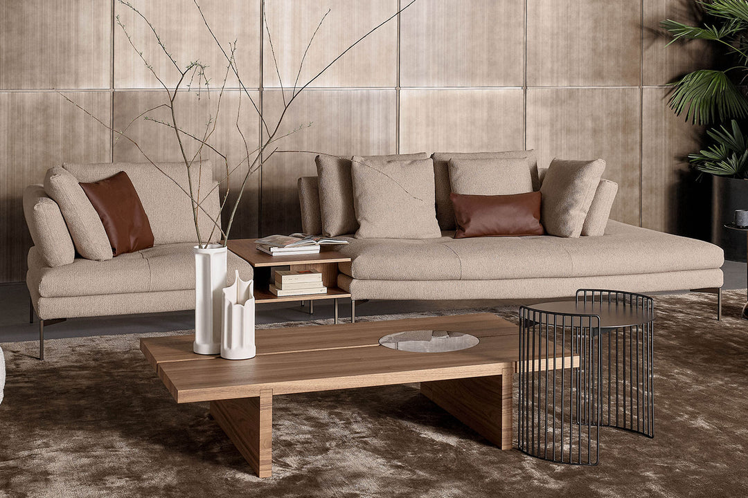 Aliante Angled Sectional Sofa with Table Bonaldo