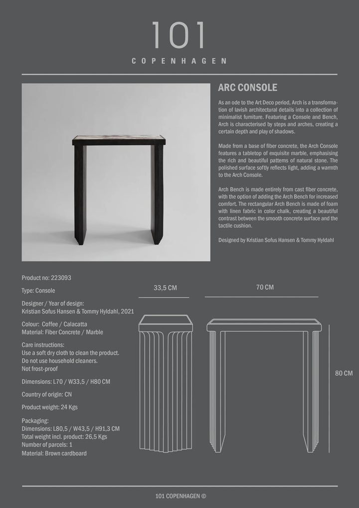 Arc Console - Calacatta Table 101 Copenhagen   