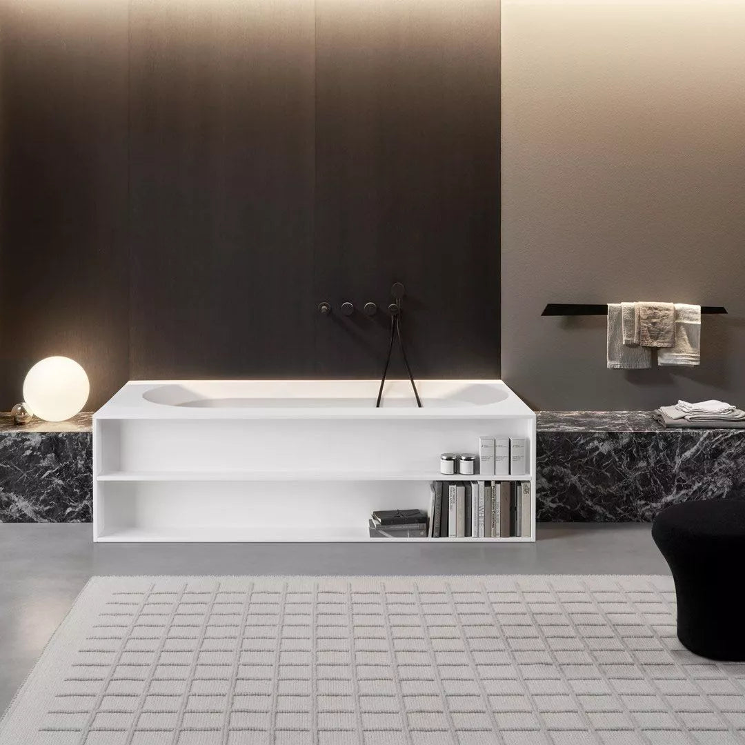 OASI Rectangular Freestanding Bathtub with compartments Sinks Antonio Lupi