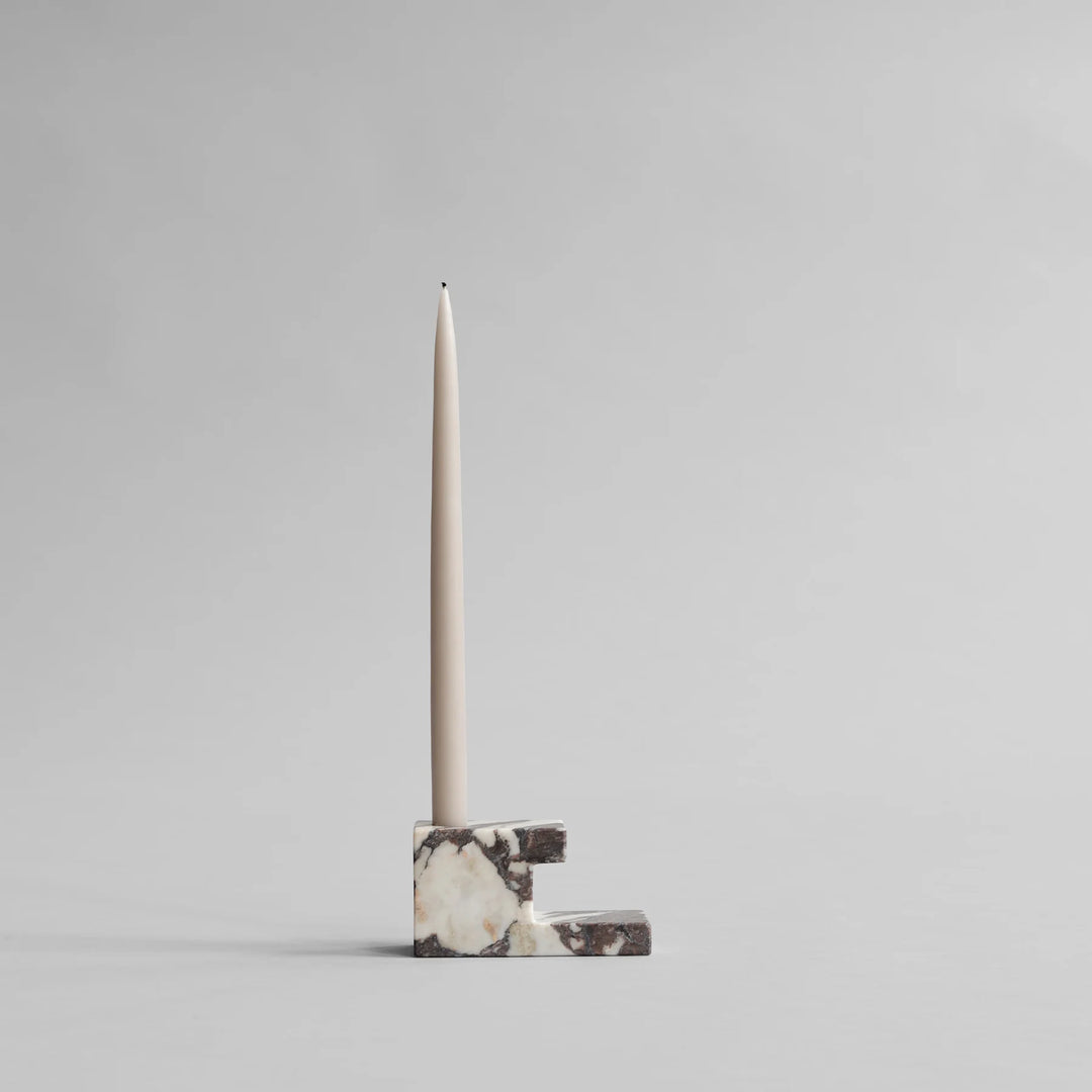 Brick Candle Holder, Low - Calacatta Vases 101 Copenhagen   