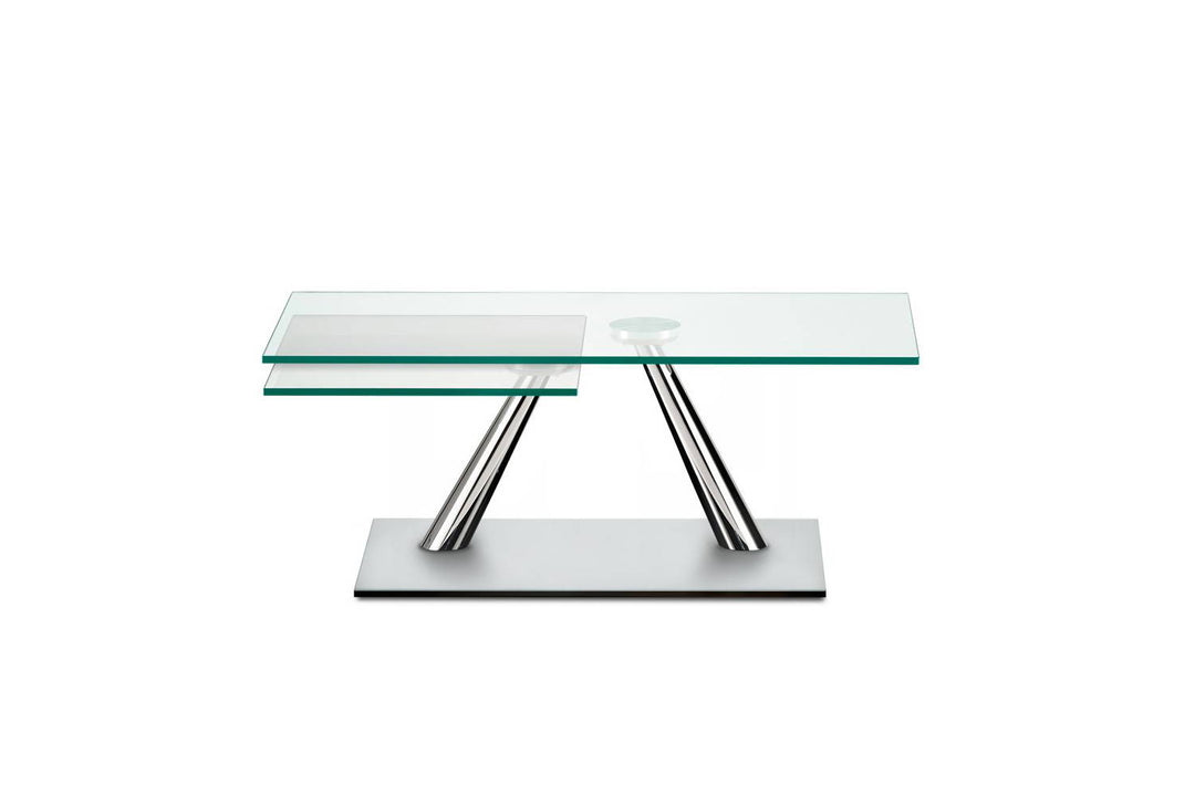 Aqui Coffee Table Clear Glass Chrome Satin Silver Glass Coffee Tables Naos