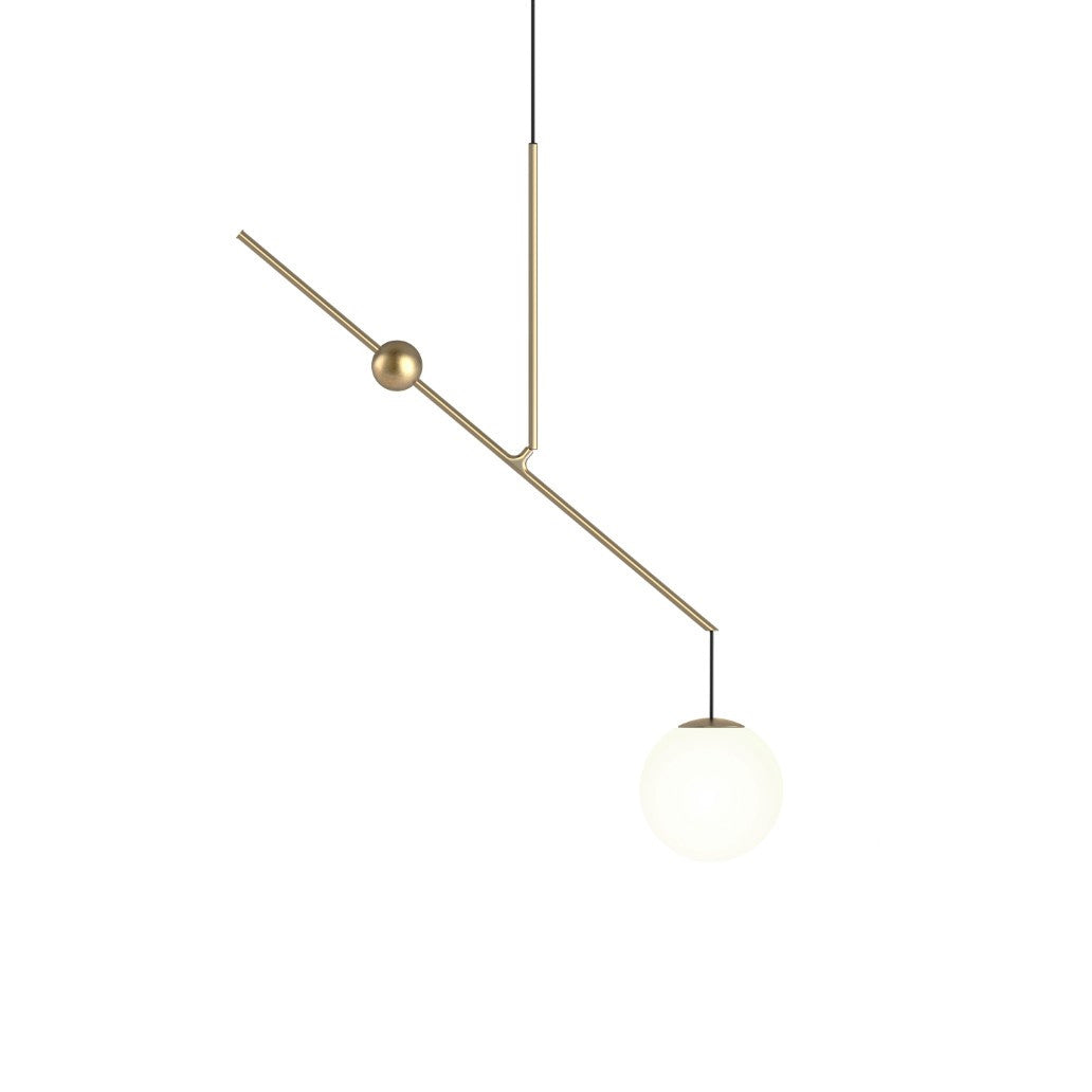 Malamata Adjustable Pendant Light Lighting Luceplan Brass Small: 41.7 in width
