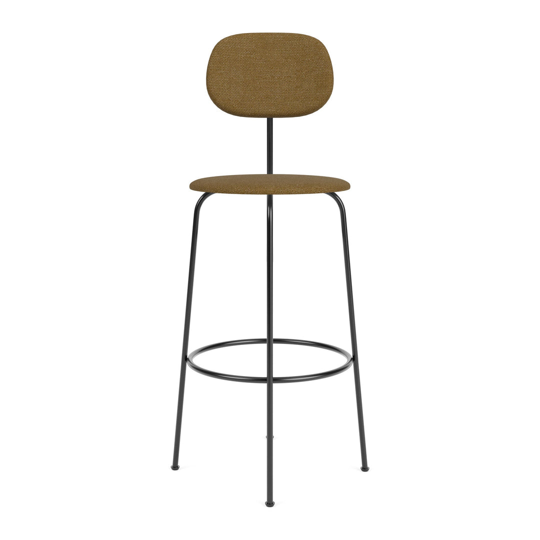 Afteroom Upholstered Stool Plus Table & Bar Stools Audo Copenhagen 06 - Audo Boucle Gold Bar: 42.3 in height