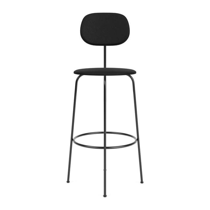 Afteroom Upholstered Stool Plus Table & Bar Stools Audo Copenhagen 1001 - Sierra Black Leather Bar: 42.3 in height