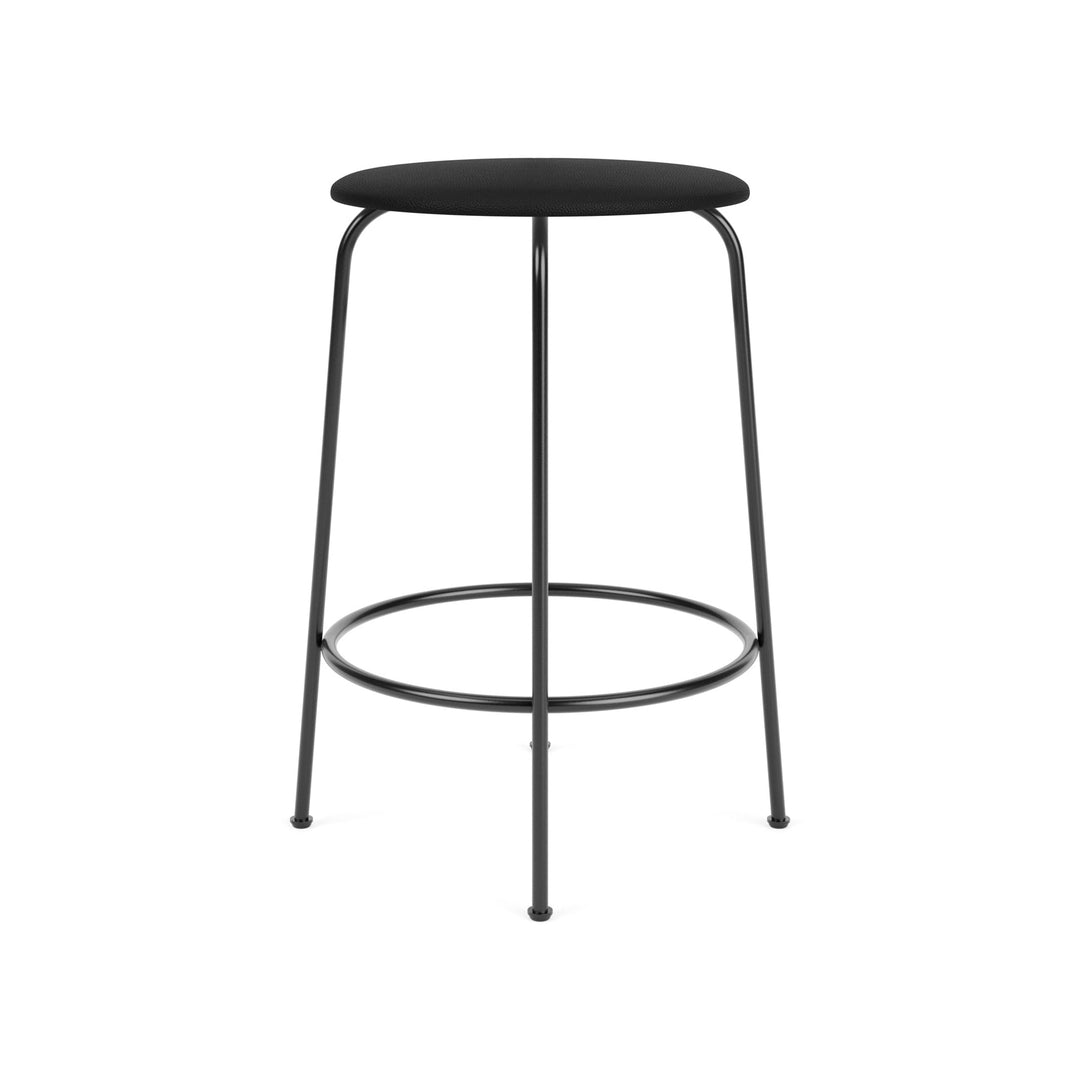 Afteroom Upholstered Stool Table & Bar Stools Audo Copenhagen 1001 - Sierra Black Leather Counter: 25.6 in height