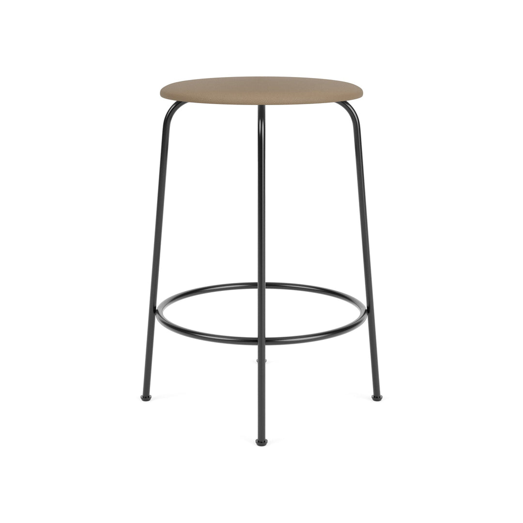 Afteroom Upholstered Stool Table & Bar Stools Audo Copenhagen 1611 - Sierra Stone Leather Counter: 25.6 in height