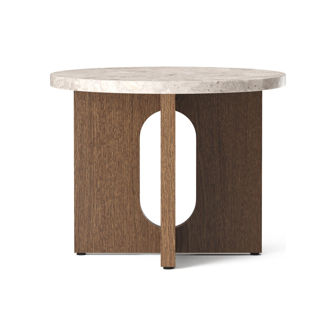 Androgyne Side Table with Wood Base Accent Tables Audo Copenhagen Dark Stained Oak / Kunis Breccia Sand