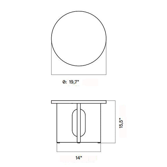 Androgyne Side Table with Wood Base Accent Tables Audo Copenhagen