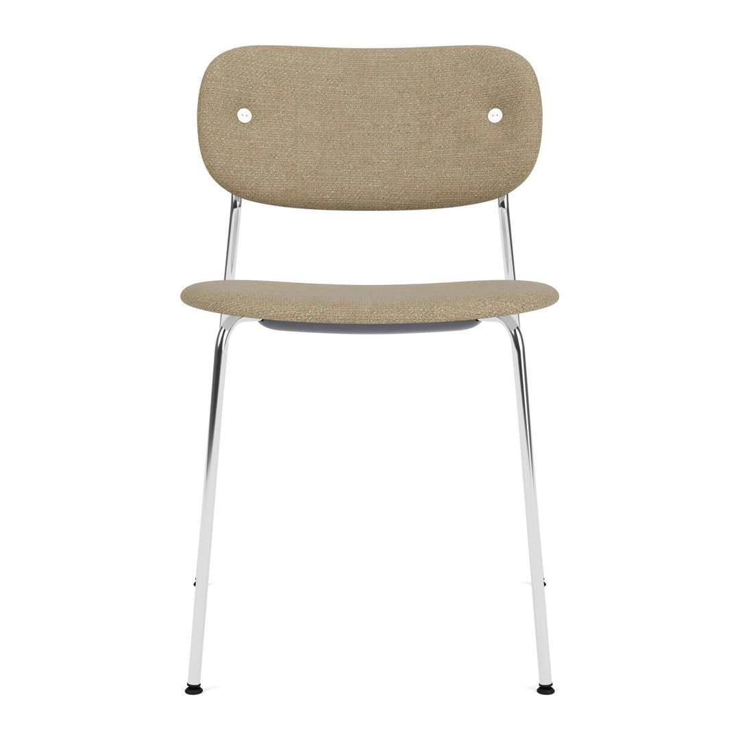 Co Fully Upholstered Chair Chairs Audo Copenhagen 02 - Audo Boucle Beige / Chrome
