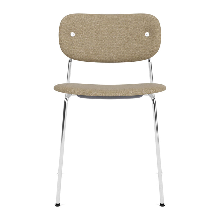 Co Fully Upholstered Chair Chairs Audo Copenhagen 02 - Audo Boucle Beige / Chrome