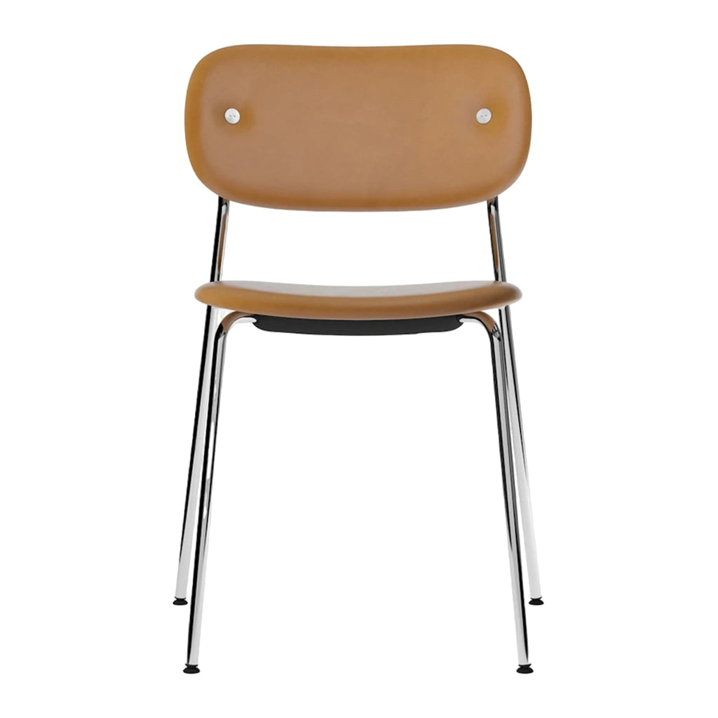 Co Fully Upholstered Chair Chairs Audo Copenhagen 0250 - Dakar Cognac Leather / Chrome
