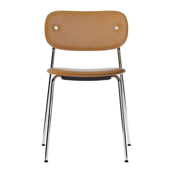 Co Fully Upholstered Chair Chairs Audo Copenhagen 0250 - Dakar Cognac Leather / Chrome