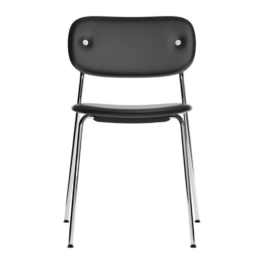 Co Fully Upholstered Chair Chairs Audo Copenhagen 0842 - Dakar Black Leather / Chrome