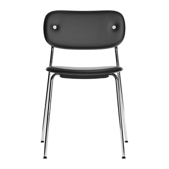 Co Fully Upholstered Chair Chairs Audo Copenhagen 0842 - Dakar Black Leather / Chrome