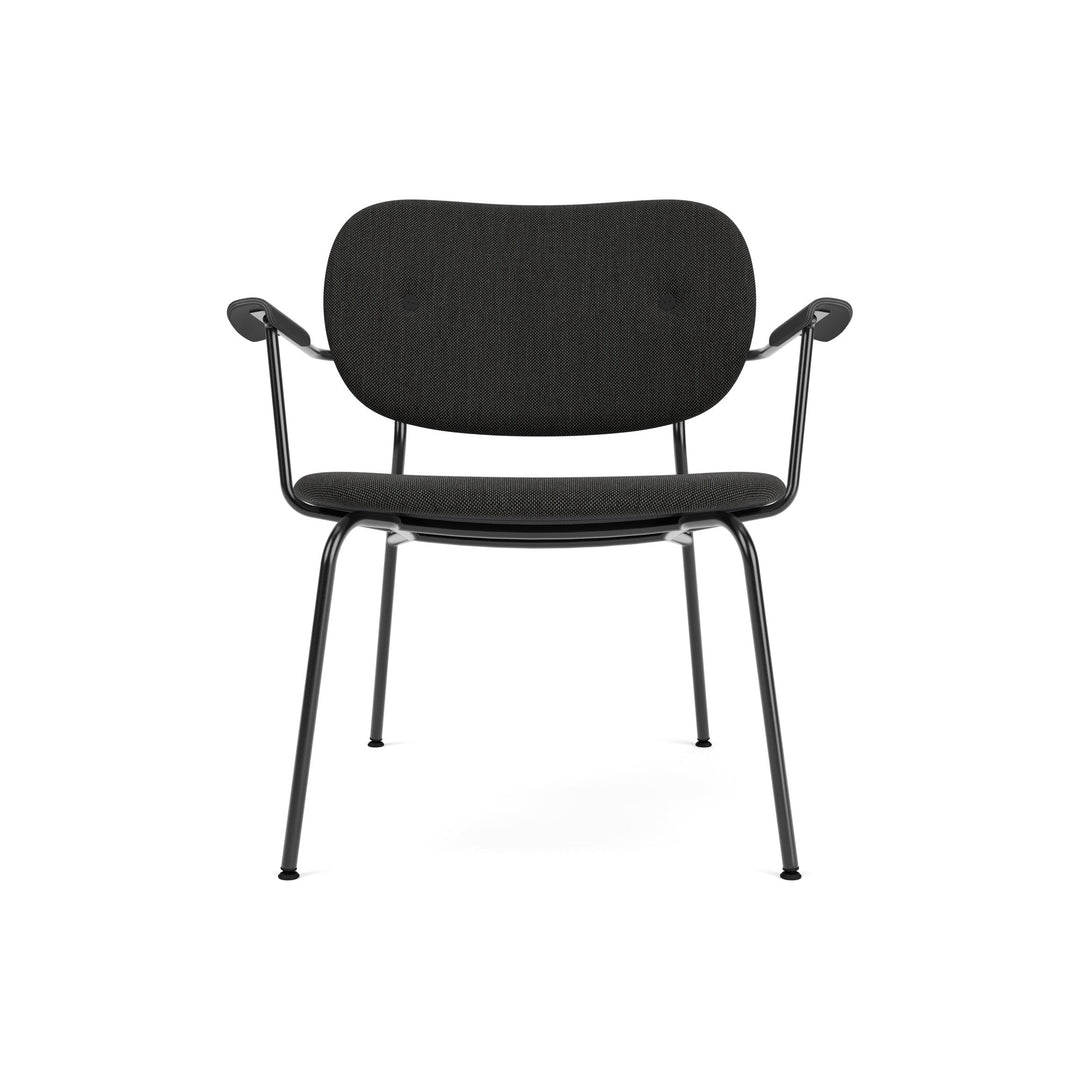 Co Fully Upholstered Lounge Chair Chairs Audo Copenhagen 0198 - Re-Wool Black / Black Oak
