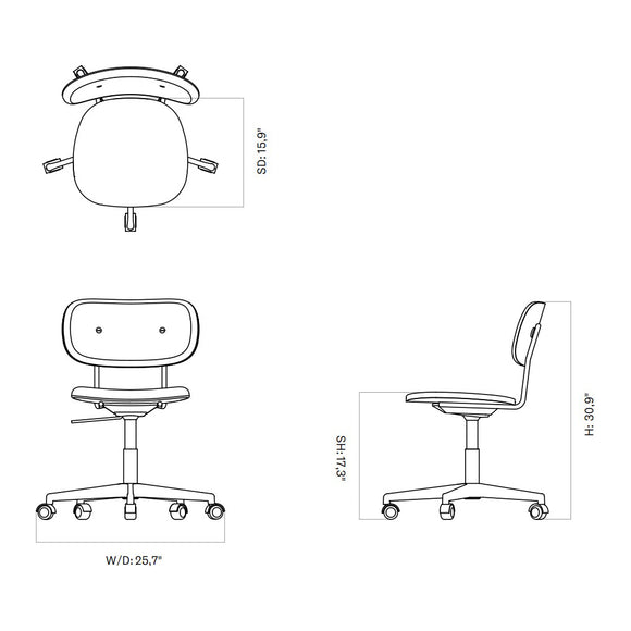 Co Seat Upholstered Task Chair with Armrest Chairs Audo Copenhagen