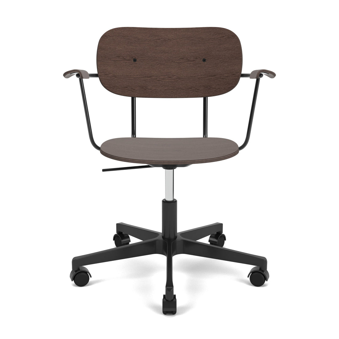 Co Task Chair with Armrest Chairs Audo Copenhagen Dark Stained Oak Black
