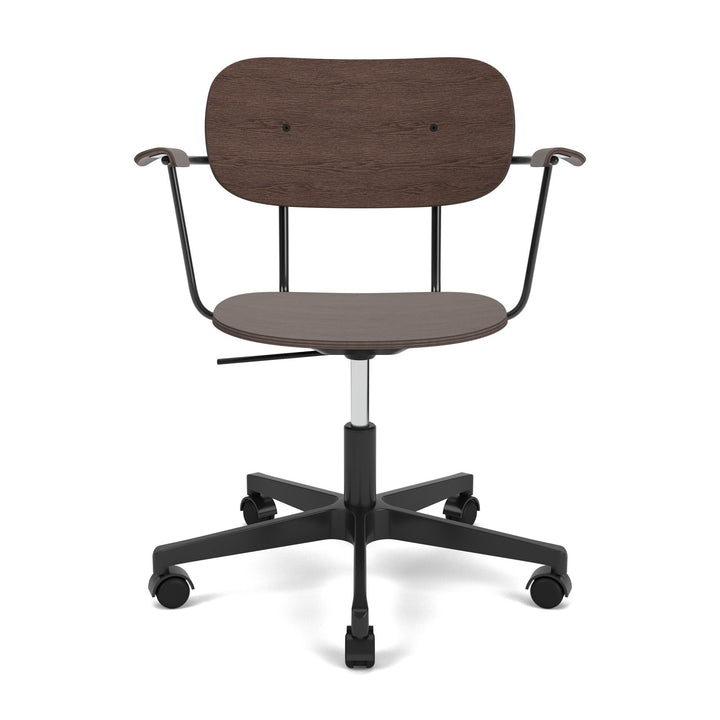 Co Task Chair with Armrest Chairs Audo Copenhagen Dark Stained Oak Black