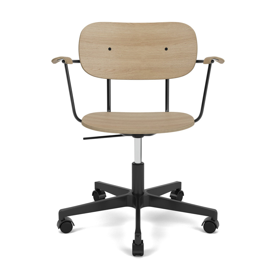 Co Task Chair with Armrest Chairs Audo Copenhagen Natural Oak Black