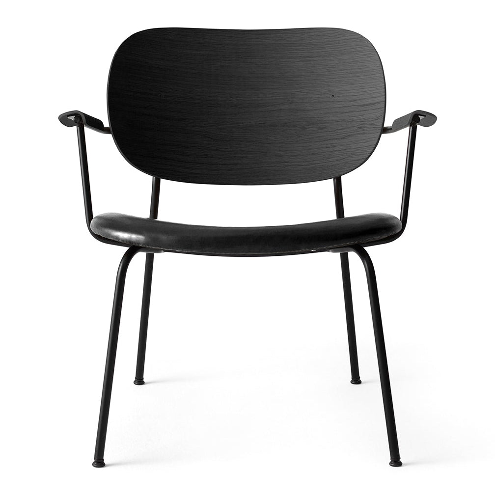 Co Upholstered Lounge Chair Chairs Audo Copenhagen Black Oak / 0842 - Dakar Black Leather