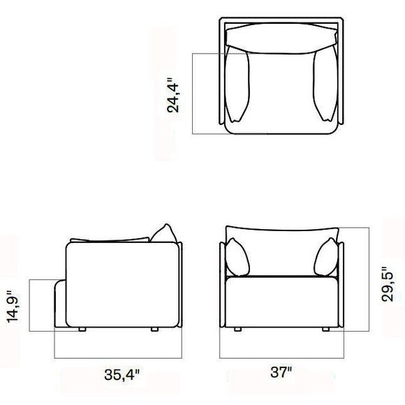 Offset Lounge Chair with Loose Cover Chairs Audo Copenhagen