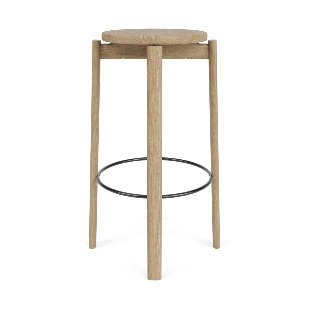 Passage Stool Table & Bar Stools Audo Copenhagen Natural Oak / Black Ring / Bar: 29.5 in height