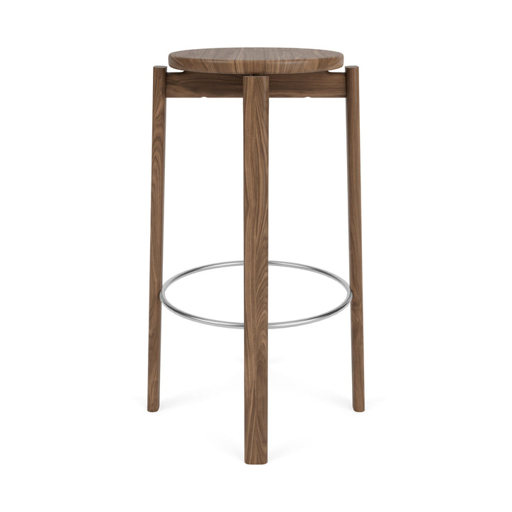 Passage Stool Table & Bar Stools Audo Copenhagen Walnut / Stainless Steel Ring / Bar: 29.5 in height
