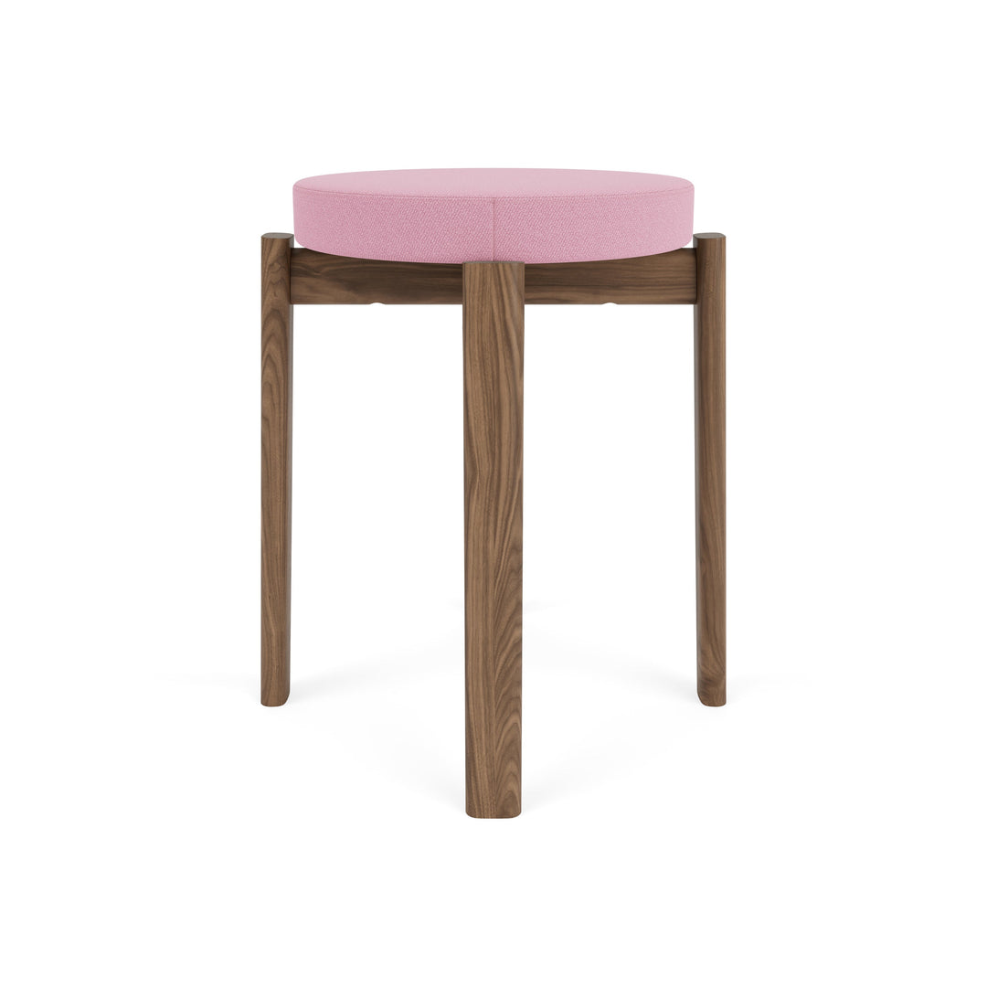 Passage Upholstered Stool Table & Bar Stools Audo Copenhagen 0526 - Vidar Pink / Walnut Low: 18.3 in height
