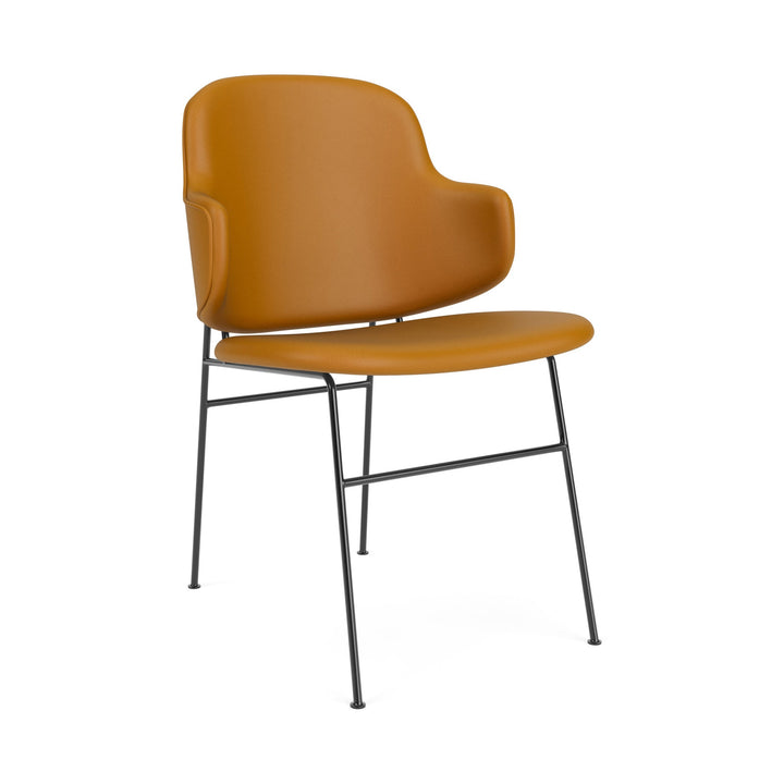The Penguin Fully Upholstered Dining Chair Chairs Audo Copenhagen 0250 - Cognac Dakar Leather