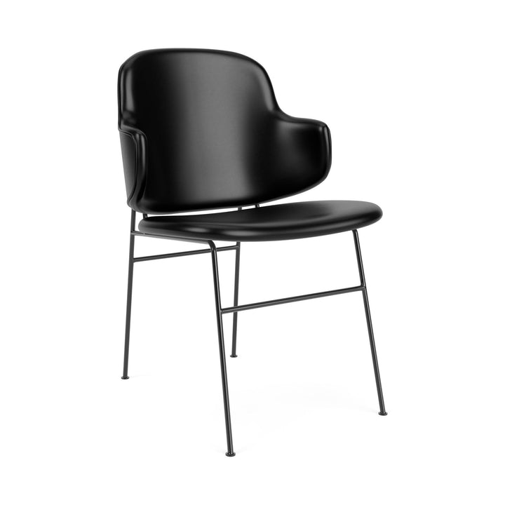 The Penguin Fully Upholstered Dining Chair Chairs Audo Copenhagen 0842 - Black Dakar Leather