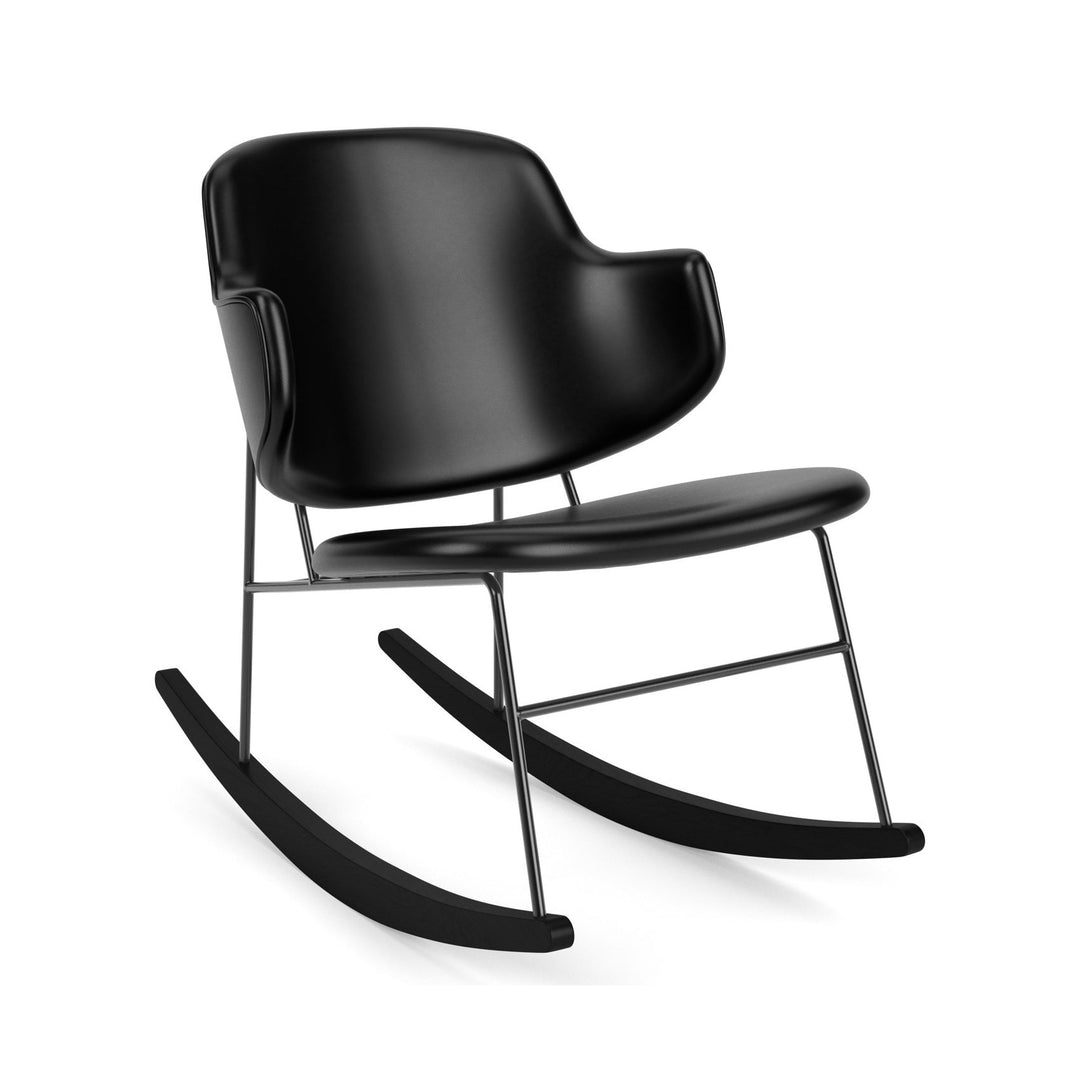 The Penguin Upholstered Rocking Chair Rocking Chairs Audo Copenhagen 0842 - Black Dakar Leather