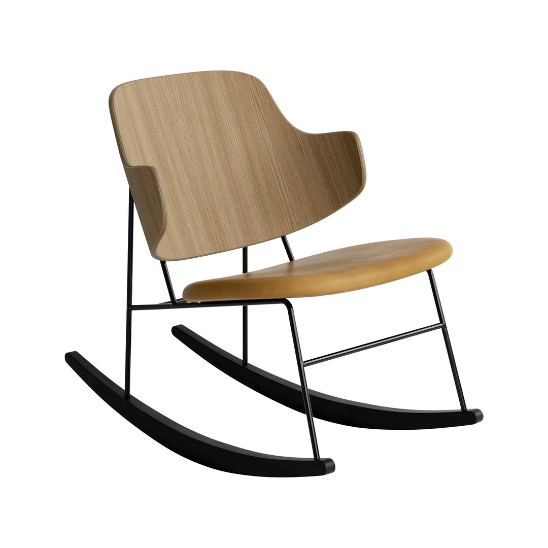 The Penguin Rocking Chair Rocking Chairs Audo Copenhagen 0250 - Cognac Dakar / Natural Oak