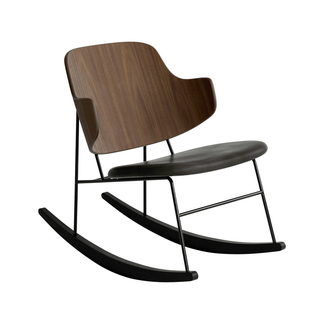 The Penguin Rocking Chair Rocking Chairs Audo Copenhagen 0842 - Black Dakar / Walnut
