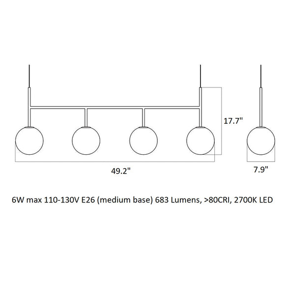TR Bulb Linear LED Pendant Light Lighting Audo Copenhagen