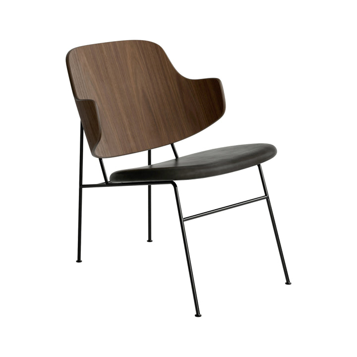The Penguin Lounge Chair Chairs Audo Copenhagen 0842 - Black Dakar / Walnut