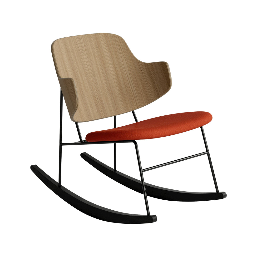 The Penguin Rocking Chair Rocking Chairs Audo Copenhagen 0600 - Red Hallingdal / Natural Oak