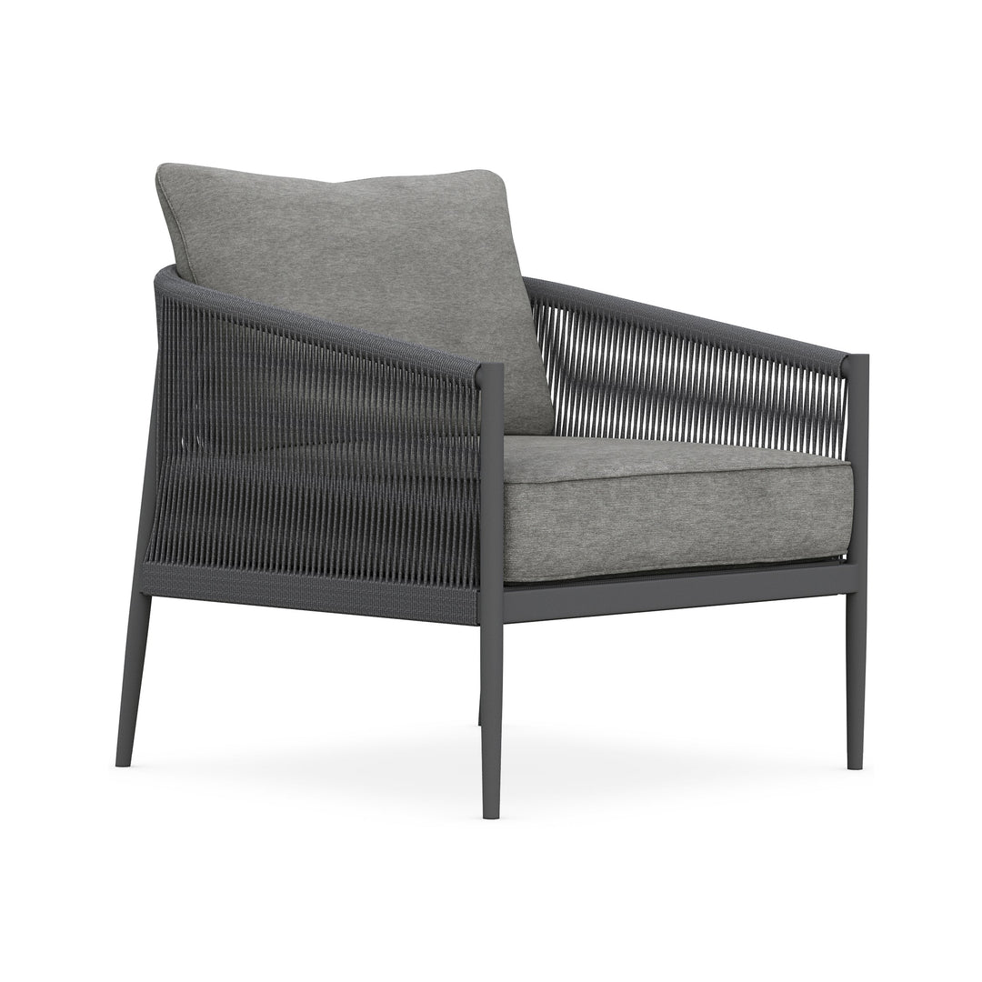 Catalina Club Chair Outdoor Chairs Azzurro Living Matte Charcoal with Ash Rope / Fog