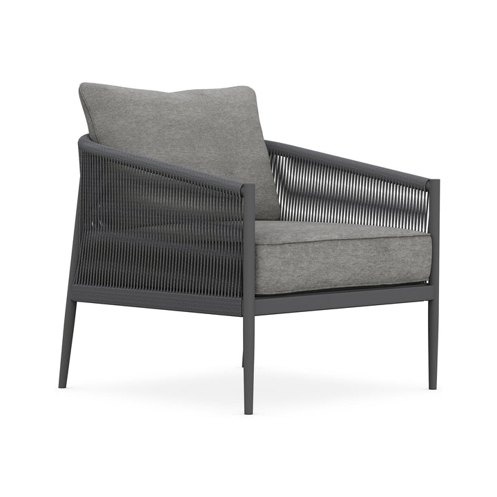 Catalina Club Chair Outdoor Chairs Azzurro Living Matte Charcoal with Ash Rope / Fog