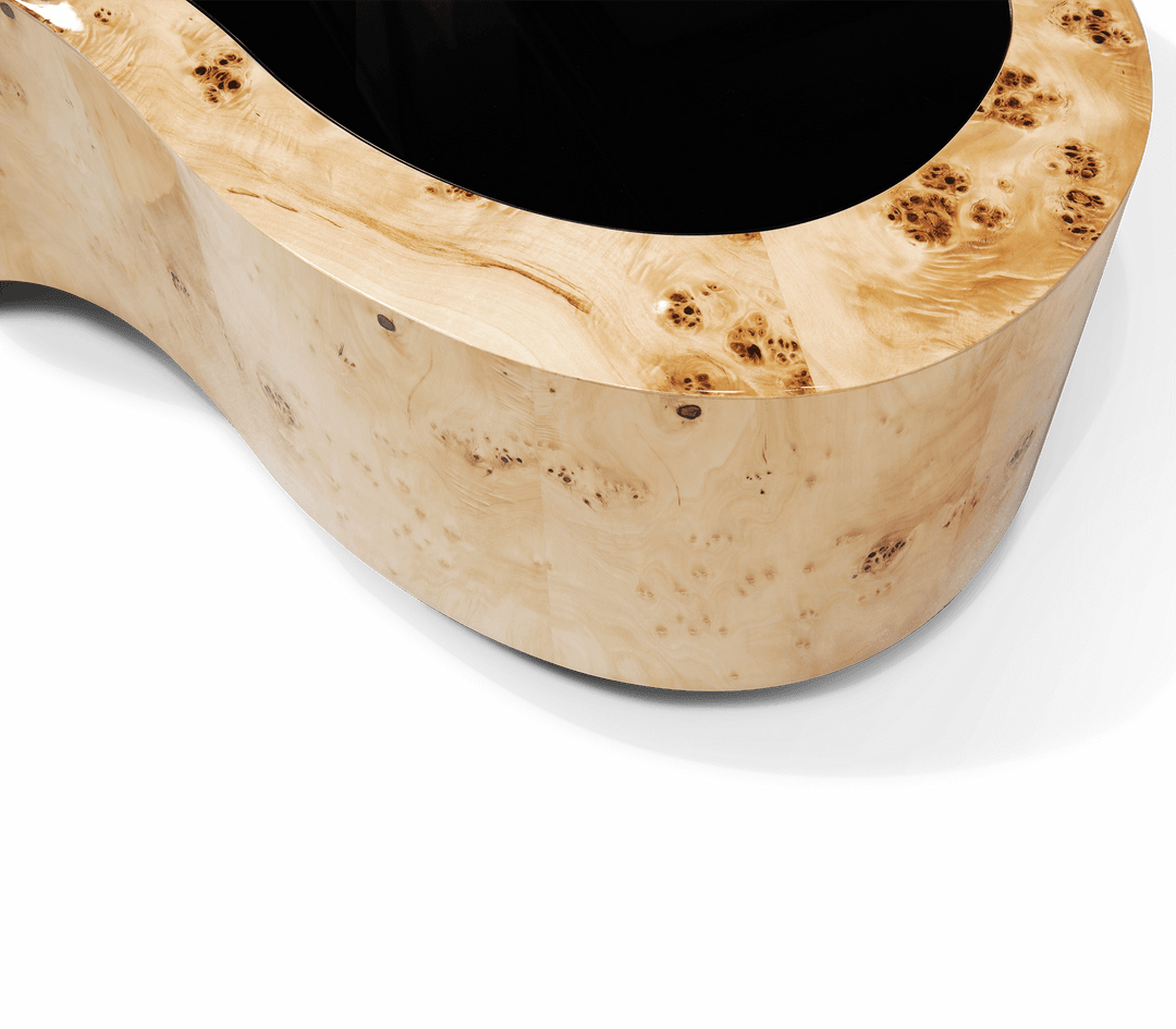 wave polished brass center table - Image 54