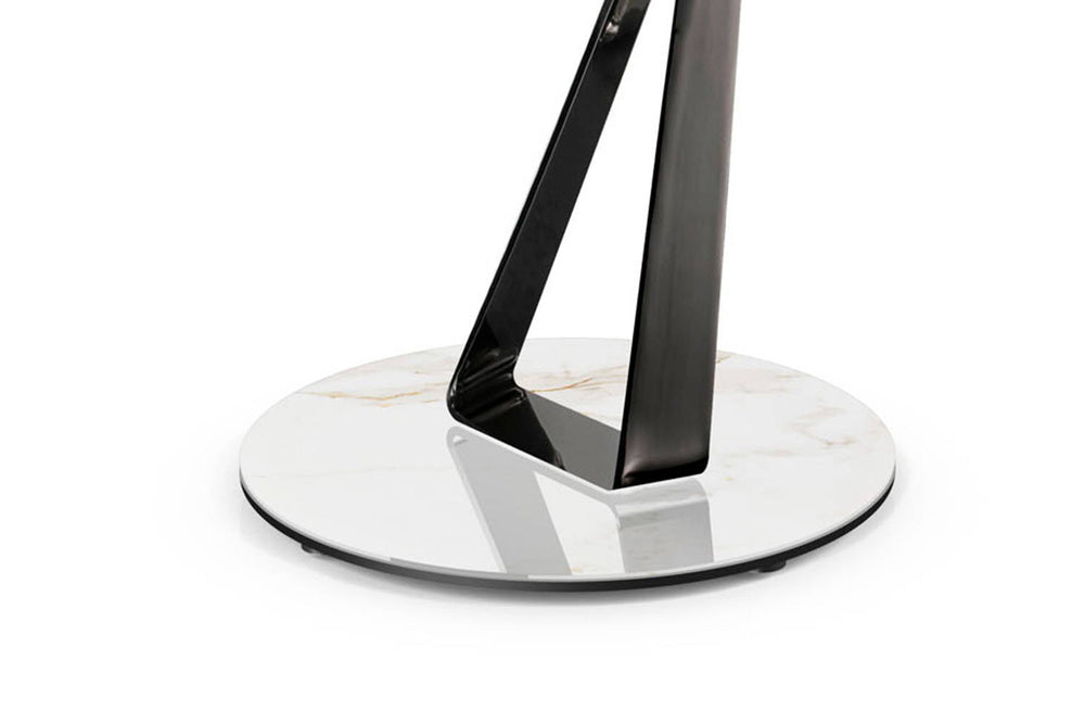 Basalto End Table Calacatta Glossy Porcelain Black Nickel End Tables Naos