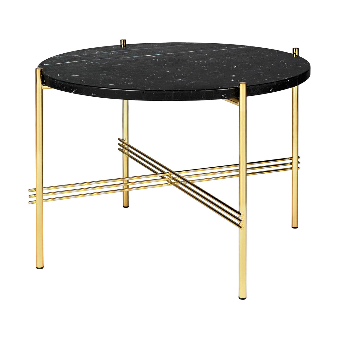 TS Round Coffee Table Tables Gubi Black Marquina Marble Brass Small: 21.7 diameter