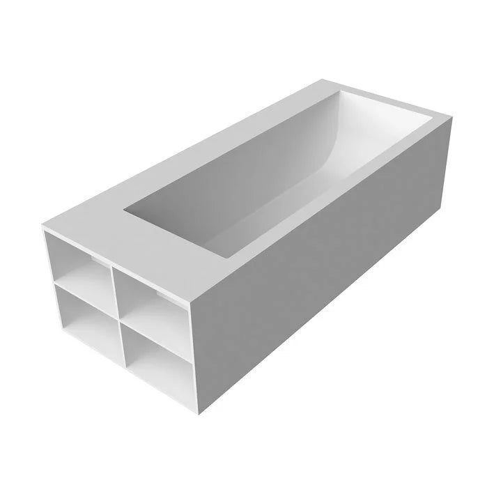 Biblio Rectangular Bathtub with back Rim Bathtubs Antonio Lupi BIBLIO42: H 53.5 x P 80 x L 190 cm 2 Sides Moodlight