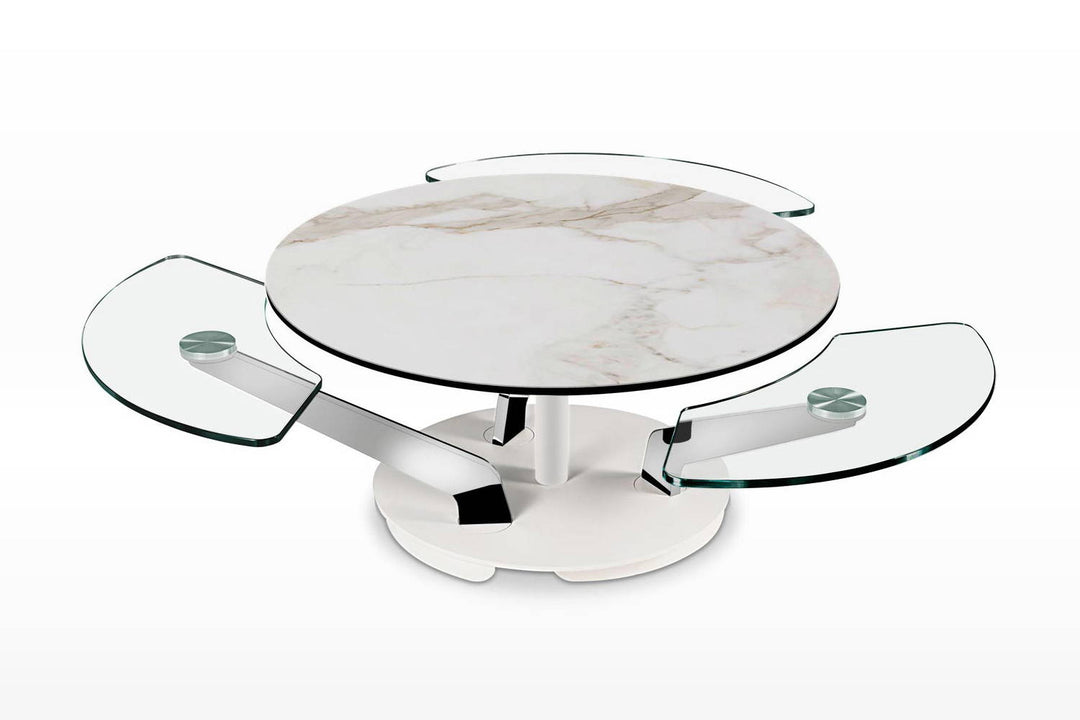 Blossom Coffee Table Statuarietto Glossy Porcelain Chrome Matte Black Coffee Tables Naos