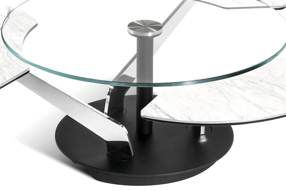 Blossom Coffee Table Statuarietto Glossy Porcelain Chrome Matte Black Coffee Tables Naos