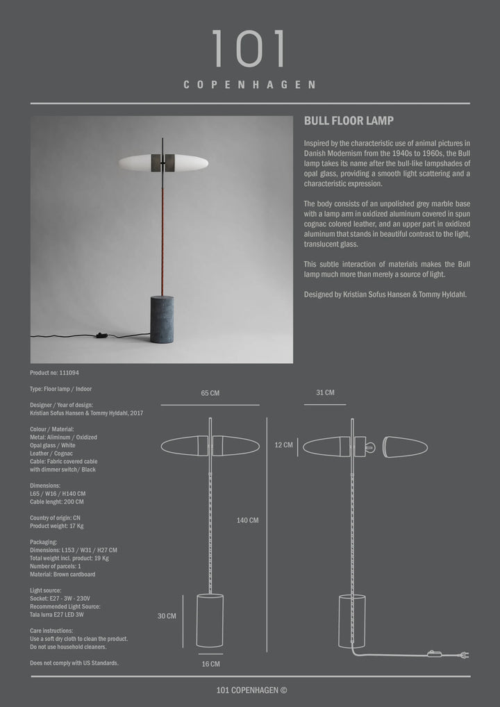 Bull Floor Lamp - Oxidized Floor Lamp 101 Copenhagen   