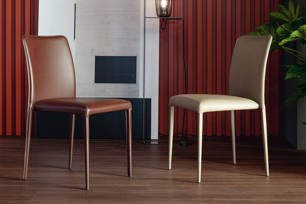 Deli Hard Leather Dining Chair Bonaldo