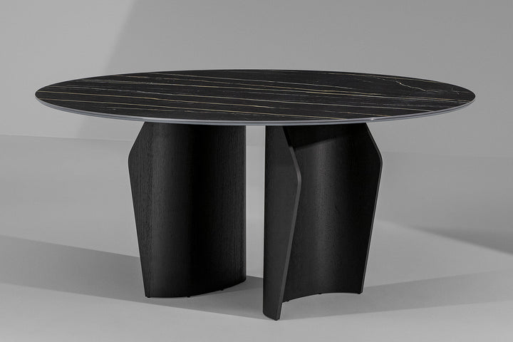 Flame Wood Base Dining Table Bonaldo
