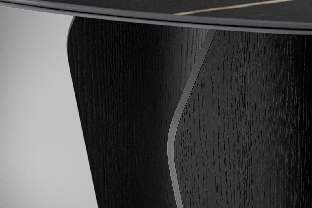 Flame Wood Base Dining Table Bonaldo